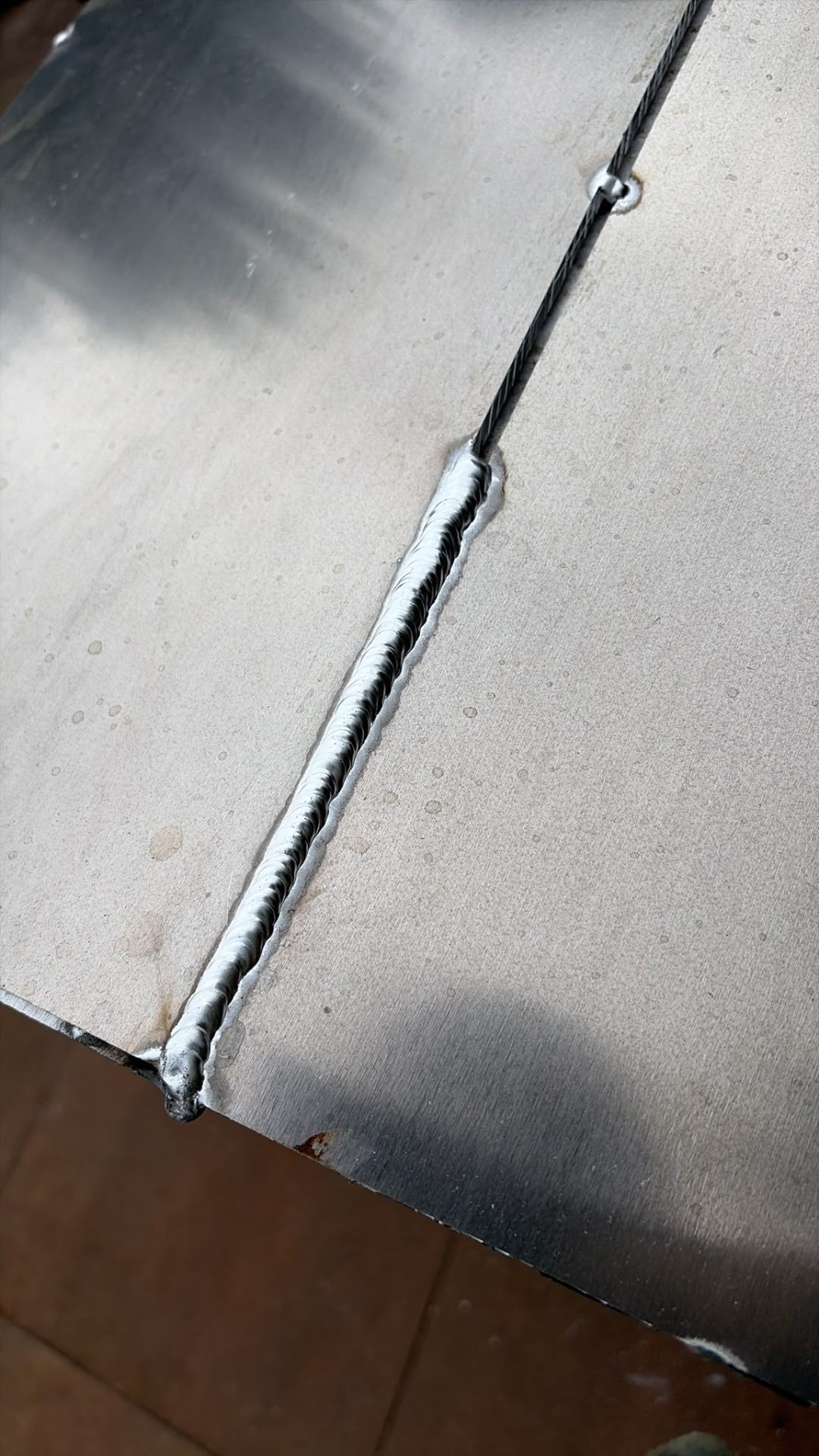TIG lasnaad op aluminium plaatwerk